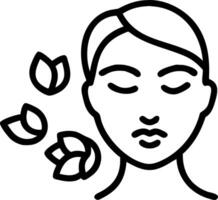 Close up portrait of a woman enjoying a steam sauna with beads on her forehead copy space on side. Set 12 vector