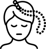 Close up portrait of a woman enjoying a steam sauna with beads on her forehead copy space on side. Set 14 vector