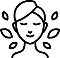 Close up portrait of a woman enjoying a steam sauna with beads on her forehead copy space on side. Set 11 vector