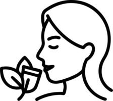 Close up portrait of a woman enjoying a steam sauna with beads on her forehead copy space on side. Set 3 vector