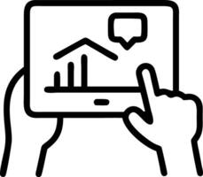 Close up portrait of a social media manager analyzing engagement metrics on a tablet with copy space vector
