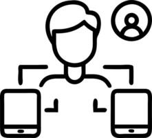Close up portrait of a project manager using IoT devices for collaborative project tracking with copy space Set 2 vector