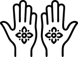 Close up portrait of a person with henna patterns depicting celestial symbols copy space below. vector