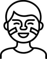 Close up portrait of a person with tricolor face paint copy space below. vector