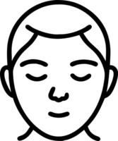 Close up portrait of a person with eyes closed and soft light illuminating the face copy space on the side. vector