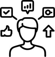 Close up portrait of a marketer with augmented reality marketing elements copy space included vector