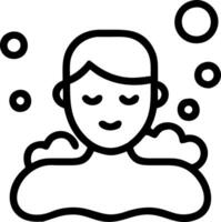 Close up portrait of a man enjoying a relaxation bath with bubbles copy space above. Set 2 vector