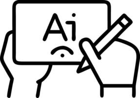 Close up portrait of a designer using AI powered design software for team collaboration with copy space vector