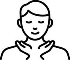 Close up portrait of a man enjoying a deep tissue massage copy space above. Set 2 vector