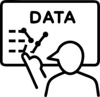 Close up portrait of a data scientist analyzing data on a large touch screen with copy space vector