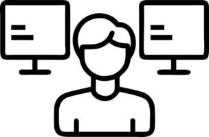 Close up portrait of a data scientist analyzing data on a large touch screen with copy space Set 2 vector
