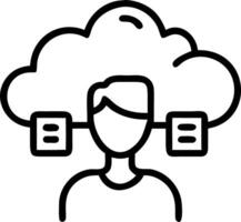 Close up portrait of a cloud solutions consultant with digital overlays copy space vector