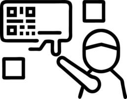 Close up of worker scanning QR code on component with copy space vector