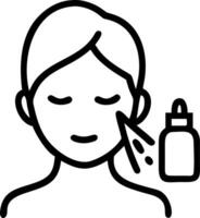 Close up of woman using face serum with soft abstract background copy space on right Set 2 vector