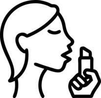 Close up of woman applying lip balm with soft abstract background copy space on right vector