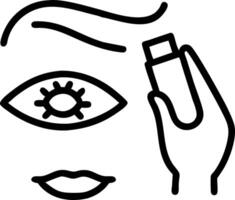 Close up of woman applying eye cream with macro lens copy space on right vector
