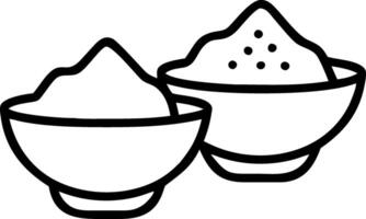 Close up of traditional turmeric and vermillion powders in bowls copy space on the side. vector