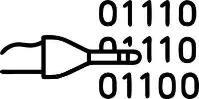Close up of traditional calligraphy brush writing digital binary code copy space on top. vector