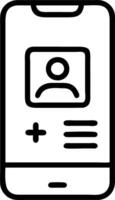 Close up of telemedicine mobile app interface copy space vector