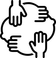 Close up of team members using smart rings for hands free collaboration copy space below vector