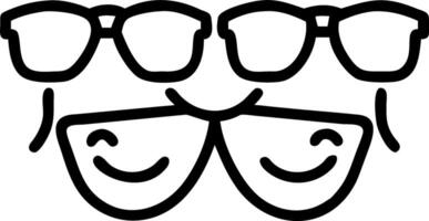Close up of smiling faces reflected in sunglasses copy space on side. vector