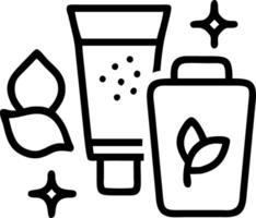 Close up of skincare routine products with bokeh lights copy space on left vector