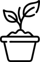 Close up of sapling in nutrient rich soil held in eco friendly pot symbolizing green growth vector