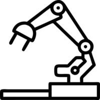 Close up of robotic hand assembling microchip with copy space vector