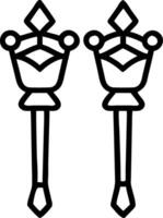 Close up of Reyes Magos ceremonial scepters with copy space vector