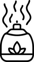 Close up of person using aromatherapy diffuser copy space on right vector