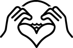 Close up of persons hands forming heart shape over sunset with copy space vector