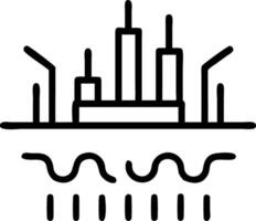 Close up of microchip with city skyline reflected on its surface and copy space vector