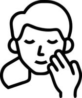 Close up of man using face wash in a modern bathroom copy space below vector