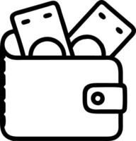 Close up of open wallet with emerging banknotes and credit cards vector