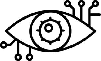 Close up of marketers eye with digital data reflection futuristic theme copy space vector
