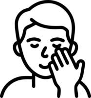 Close up of man using face wash in a modern bathroom copy space below Set 2 vector