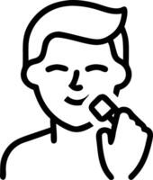Close up of man shaving with soft abstract elements copy space below vector