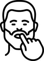 Close up of man grooming his beard with beard care products copy space below vector