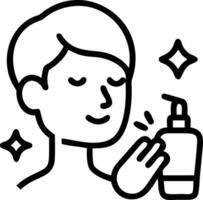 Close up of man applying moisturizer with soft abstract elements copy space on right vector