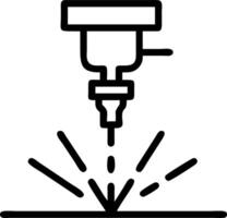Close up of laser cutting metal with sparks flying and copy space vector