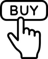 Close up of investor finger hovering over Buy button on trading app vector