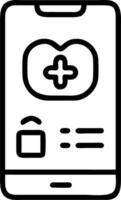Close up of healthcare app on smartphone with wellness features vector
