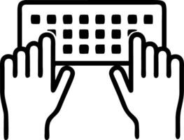 Close up of hands typing on transparent cloud keyboard with digital icons copy space Set 2 vector
