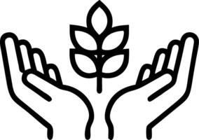 Close up of hands holding ripe grains in a field vector