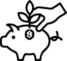 Close up of hands planting a small tree in a piggy bank to represent green savings vector