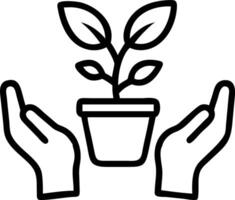 Close up of hands planting a green seedling in eco friendly pot symbolizing sustainable growth vector