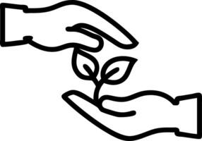 Close up of hands exchanging a green leaf instead of money with copy space vector
