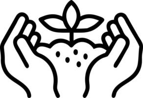 Close up of hands examining soil quality vector