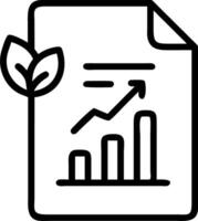 Close up of green chart growth icon on financial report symbolizing sustainable growth vector
