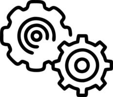 Close up of gears interlocking with human fingerprint texture and copy space vector